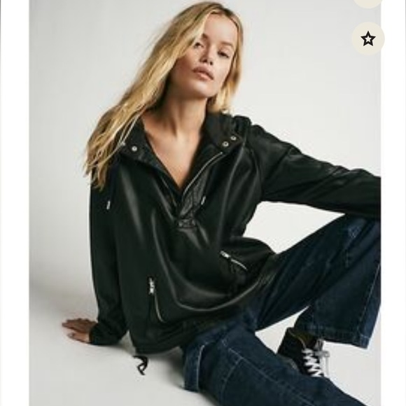 ISO IN SEARCH OF! Free People Moxy Vegan Leather Moto Pullover Jacket FP - Picture 1 of 1